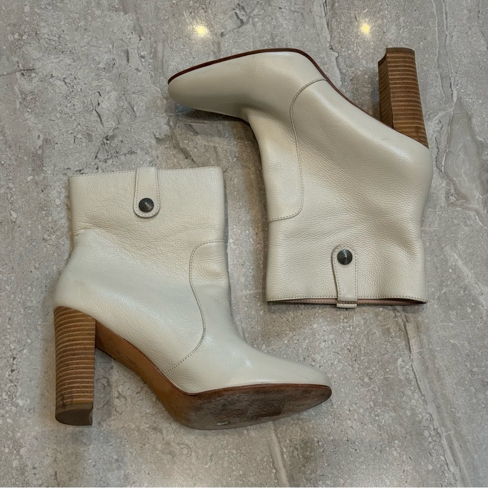 PAIGE Cream Ankle Boots